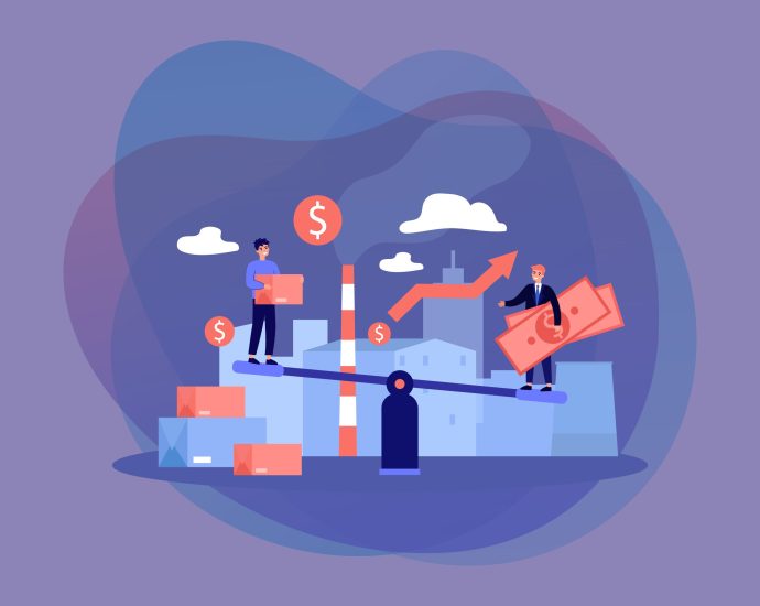 Illustration representing cloud cost balance and budget optimization using FinOps practices and usage governance strategies